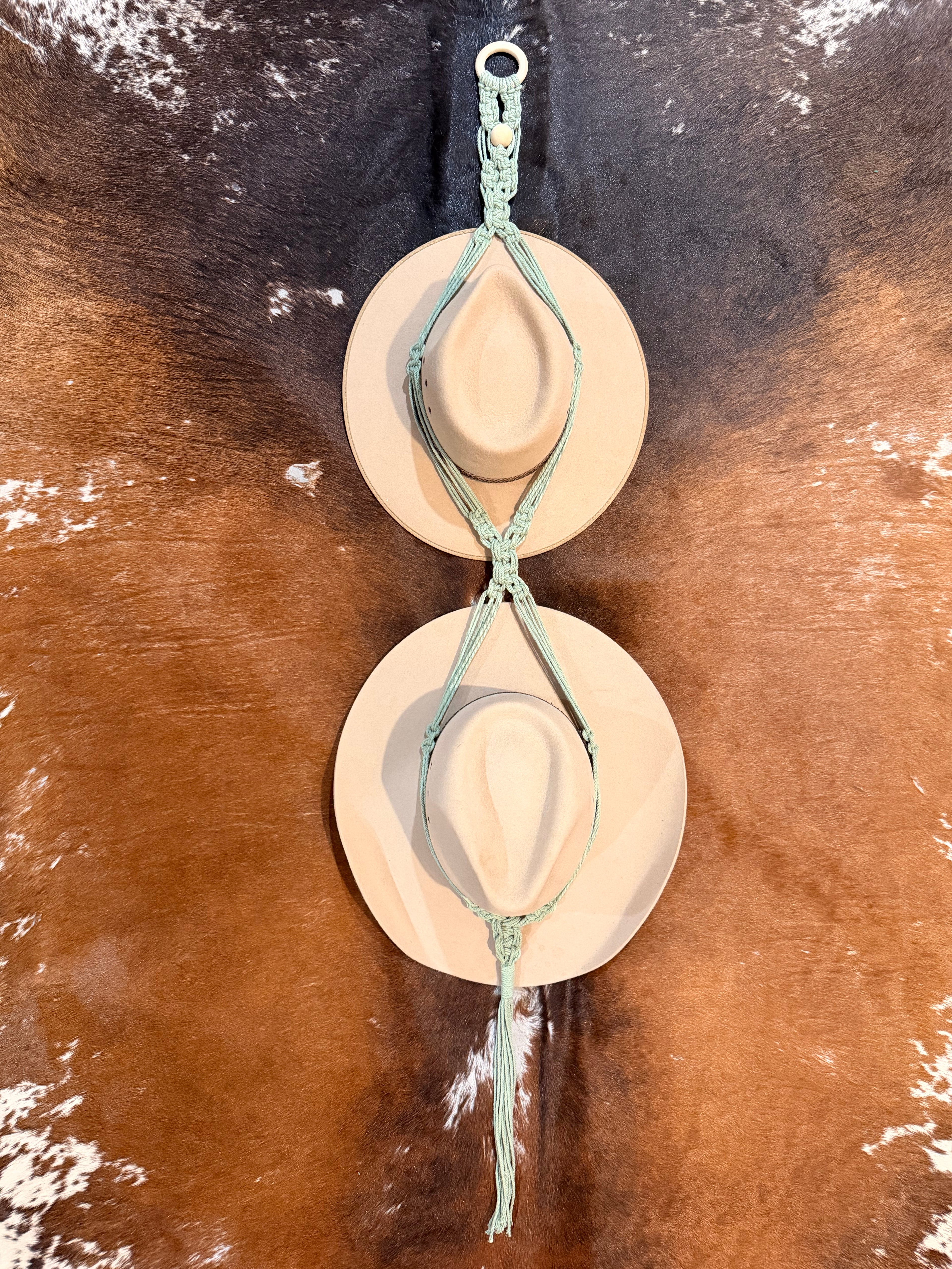 Handmade Double Macramé Hat Hanger