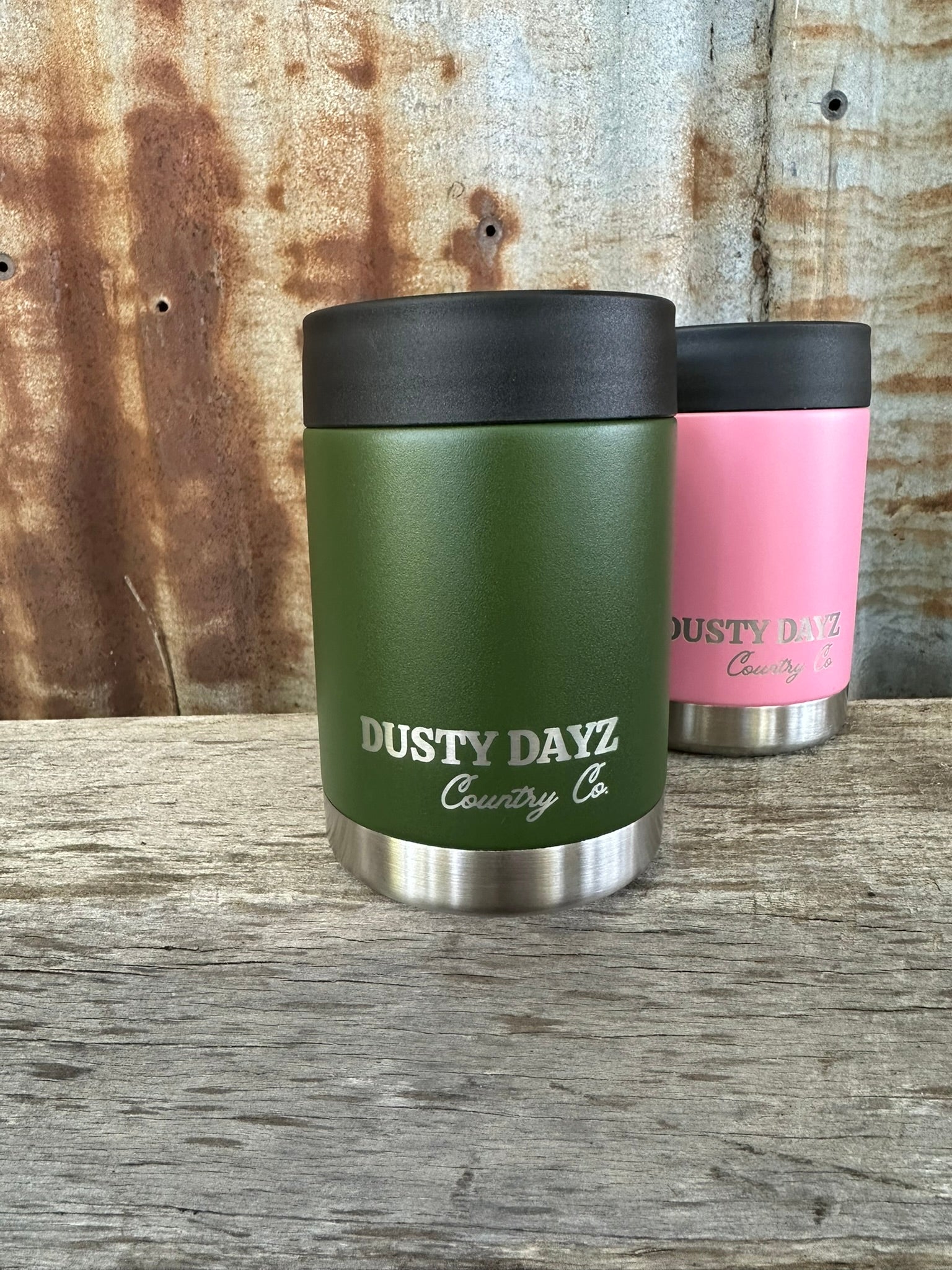 Stainless Steel Insulated Stubby Cooler - Olive Green