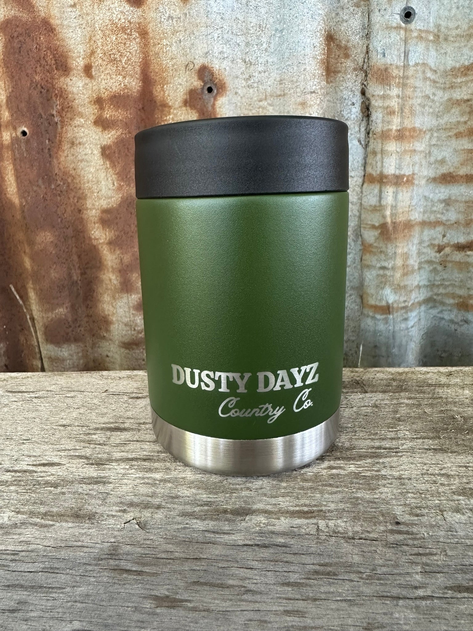 Stainless Steel Insulated Stubby Cooler - Olive Green