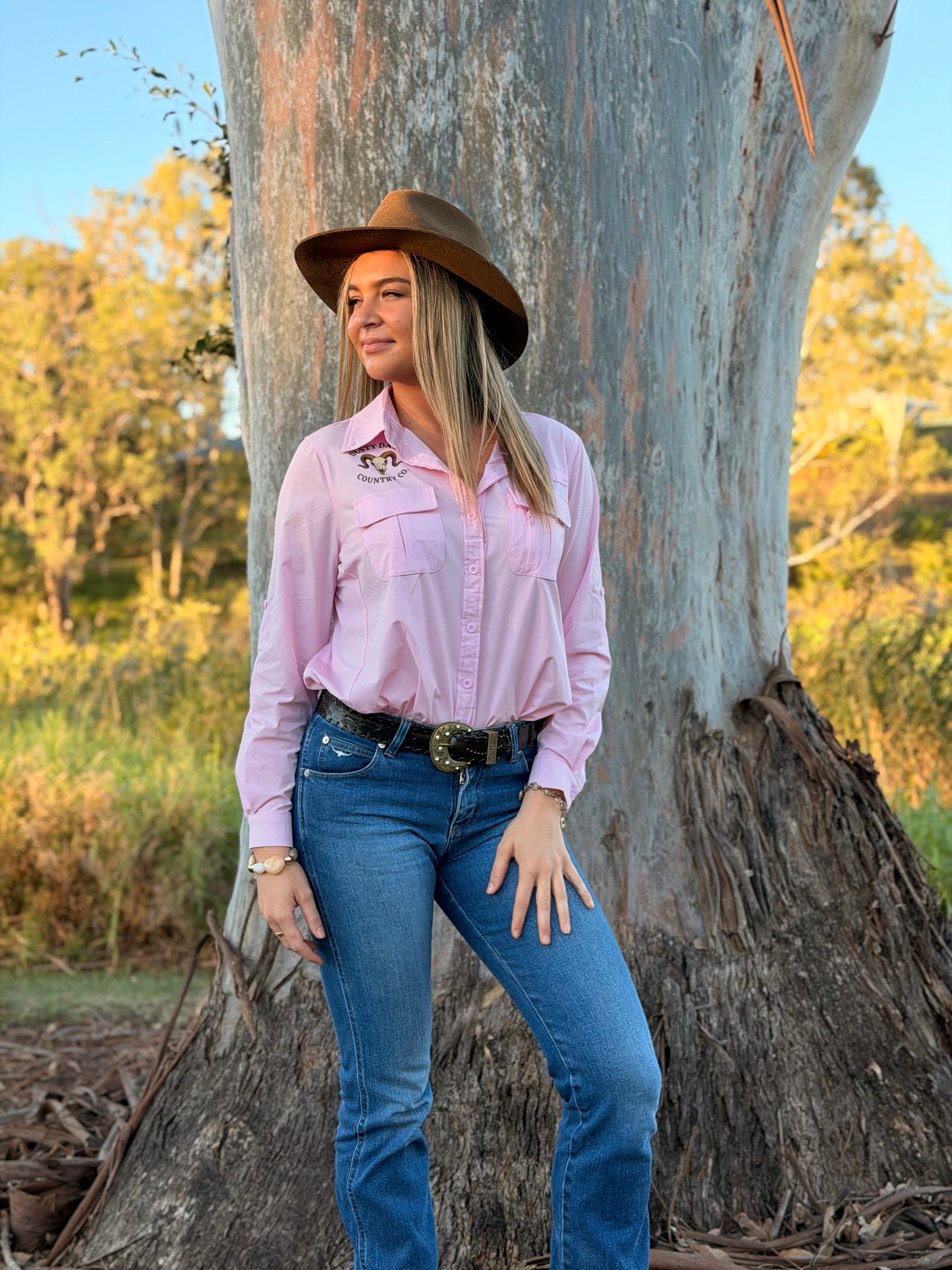 Signature Women’s Long Sleeve Work Shirt – Pink