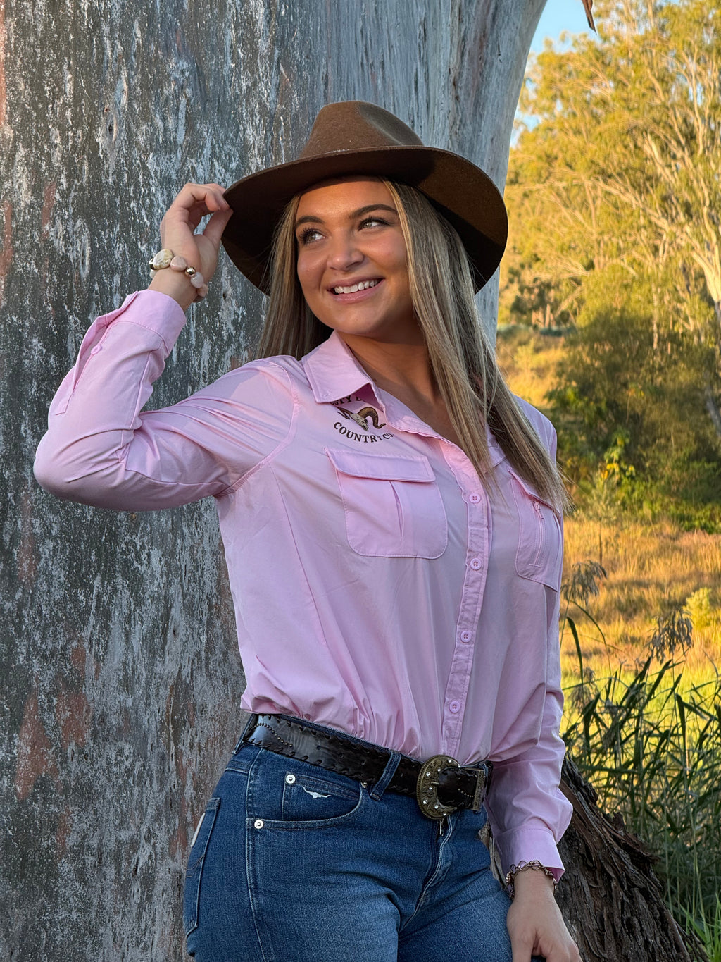 Signature Women’s Long Sleeve Work Shirt – Pink
